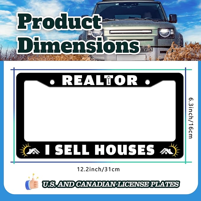 Realtor I Sell Houses License Plate Frame Funny House License Plate Holder - Image 3