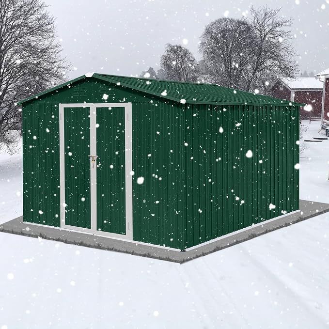 10 x 8 FT Outdoor Storage Shed, Metal Garden Tool Shed - Image 5