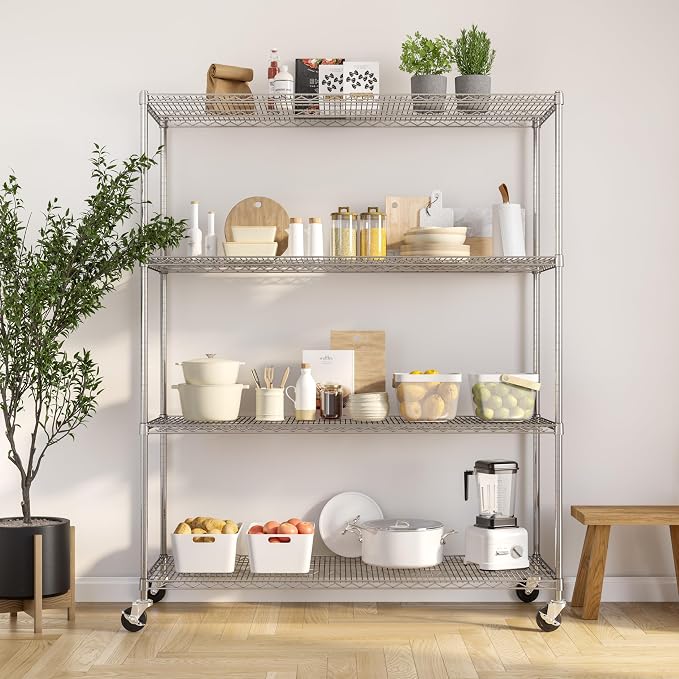Seville Classics UltraDurable Heavy Duty NSF Solid Steel Wire Rack Storage Unit - Image 4