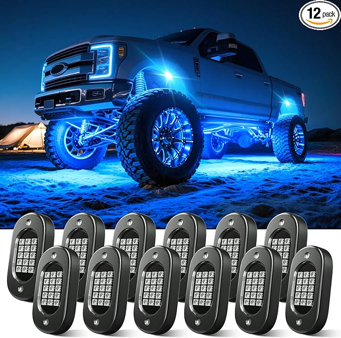 Honalia LED Rock Lights for Trucks 12 Pods, RGB Truck Rock Lights by Honalia