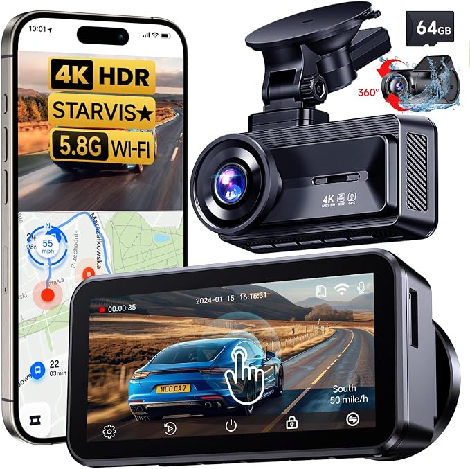 COOLCRAZY 4K Dash Cam Front and Rear by COOLCRAZYDashCam