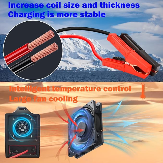 Voolex Car Battery Charger 12V 24V Portable Automotive Trickle Charger Battery - Image 6