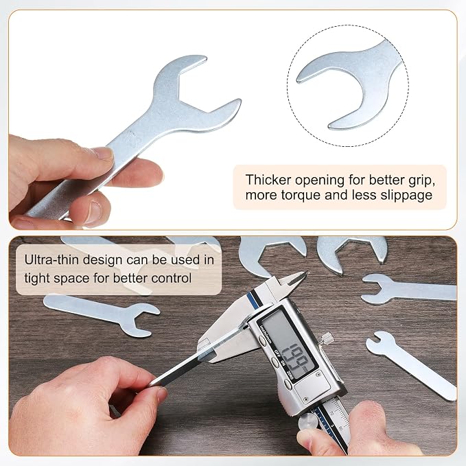 HARFINGTON 10pcs Small Open End Wrench 30x138x2.2mm Metric U-Shaped Single Open - Image 5