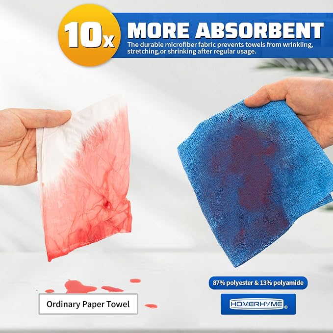 HOMERHYME Shop Towels, 150 Pack Cleaning Rags Microfiber Towels, Bulk - Image 5
