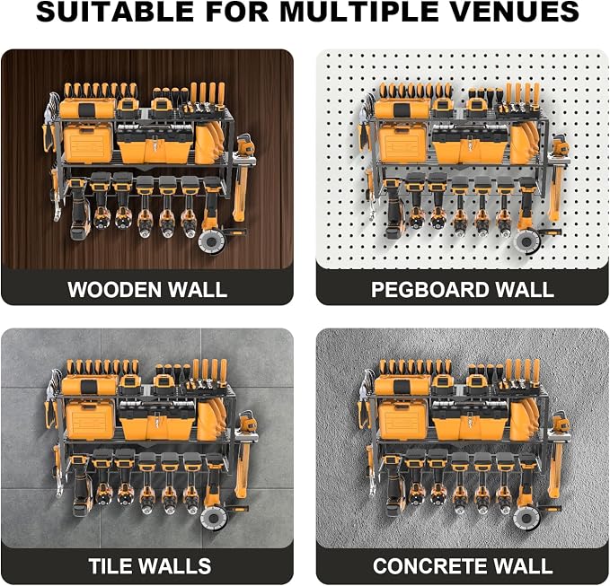 Large Power Tool Organizer Wall Mount, Power Tool Shelf System Battery Storage - Image 6