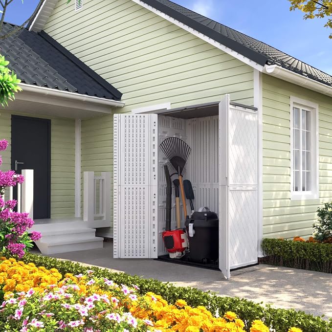 ADDOK Outdoor Storage Cabinet Waterproof, Outdoor Storage Sheds - Image 2
