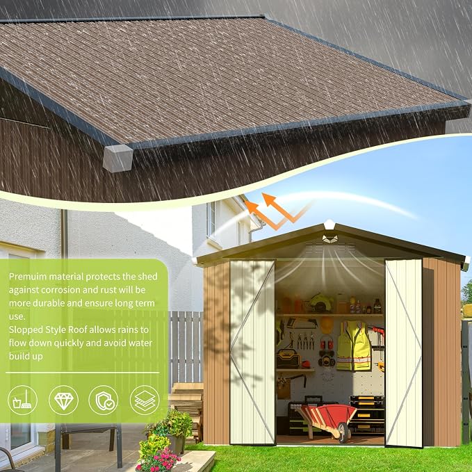 Metal Storage Shed, Outdoor Storage Building 8x6, Large Backyard Shed - Image 5