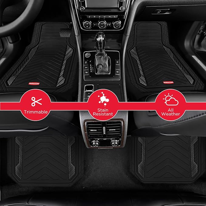 Rubbermaid Car Floor Mat, Heavy Duty All-Weather Car Mats Full Set - Image 3