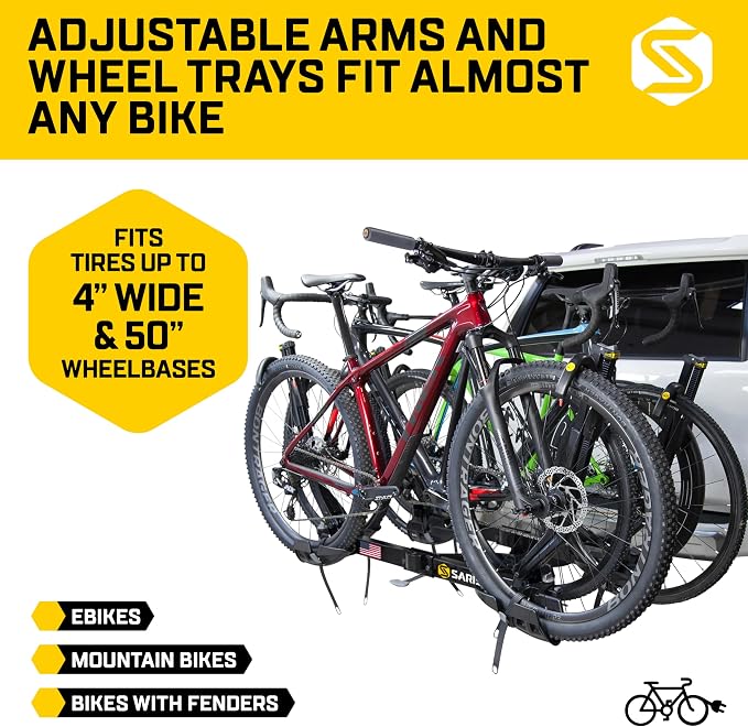 Saris SuperClamp G3 4-Bike Hitch Rack – Lightweight Platform Bike Carrier - Image 3