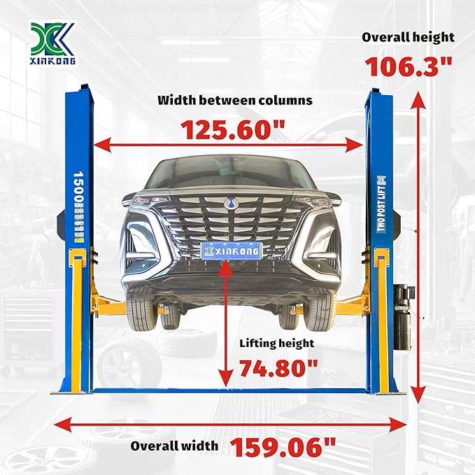 XK-1500 Auto Lift Car Lift Capacity 15000 Lbs Two Post Truck Hoist - Image 2