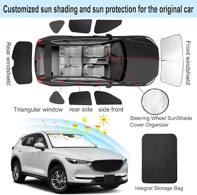 TINGLU Window Shades for Mazda CX-5 2017-2024 2025 Accessories Car Side Full - Image 3