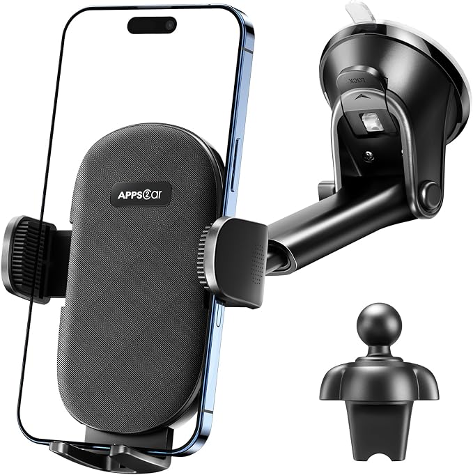 APPS2Car Suction Cup Phone Mount, Windshield/Dashboard/Air Vent Car Phone - Image 9
