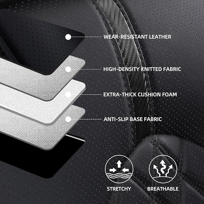 Custom Fit Camry Seat Covers for 2018-2024 Toyota Camry Hybrid LE, SE Full - Image 4