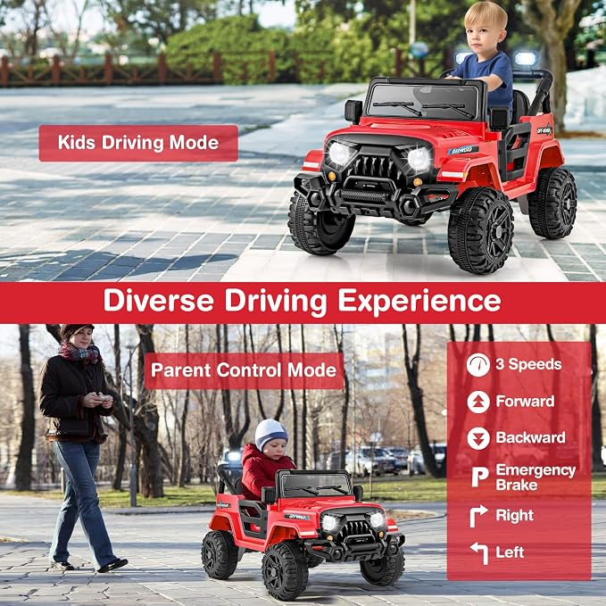 Costzon 12V Kids Ride on Truck Car, Electric Vehicle w/Remote Control, Threaded - Image 2