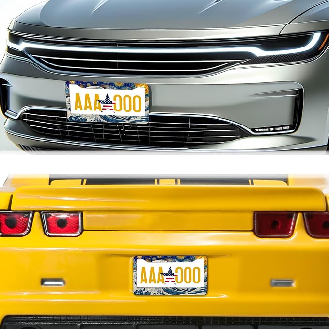 Car Plate Frames for Women Multicolor License Plate Protector for Men Starry - Image 8