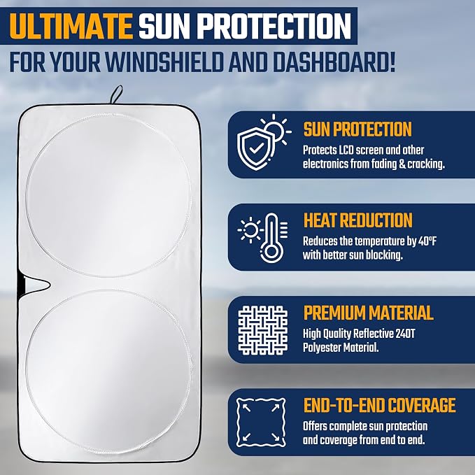 EcoNour Car Windshield Sunshade | Advanced Light-Blocking Protection | Foldable - Image 7