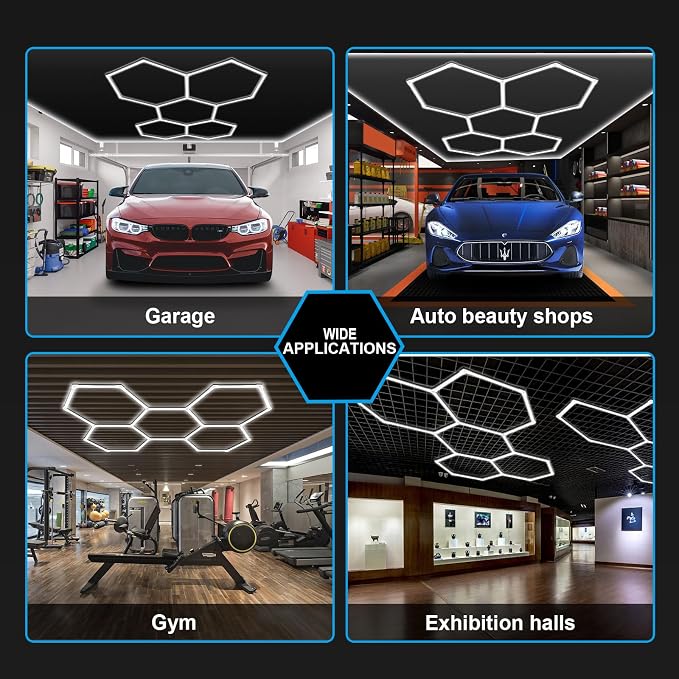 MODERN Hexagon Garage Lights，25 Pack 216W 25920LM High Brightness Hexagon - Image 7