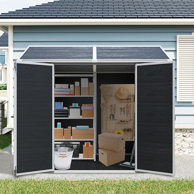 8x6 FT Outdoor Storage Shed, Resin Garden Shed - Image 5