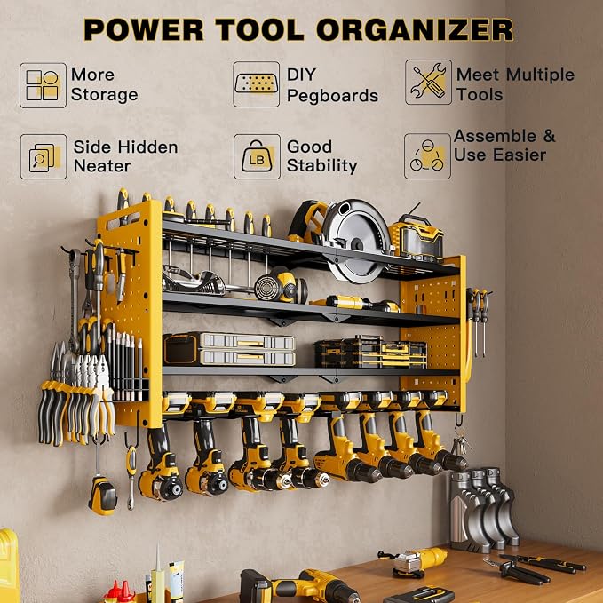 Power Tool Organizer Wall Mount, Cordless Drill Organizer, 4 Layers Large - Image 2