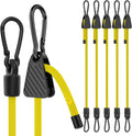 Bungee Cords with Hooks, 48 Inch Adjustable Yellow Bungee Cords with Carabiner by Rugtol