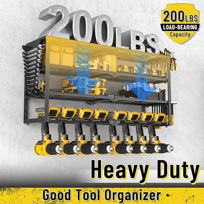 Heavy Duty Power Tool Organizer Wall Mount, Cordless Drill Hanger Storage Rack - Image 5