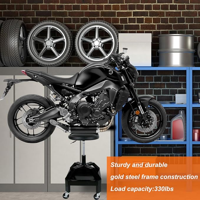 Garage Shop Rolling Seat, Heavy Duty Adjustable Rolling Mechanic Stool - Image 8