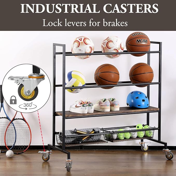 MyGift Sports Ball Organizer for Garage - Image 3