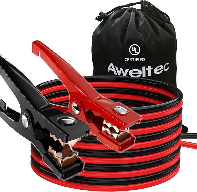 Jumper Cables for car, UL-Listed 8 Gauge 12 Feet Heavy Duty Booster Cables by AWELTEC