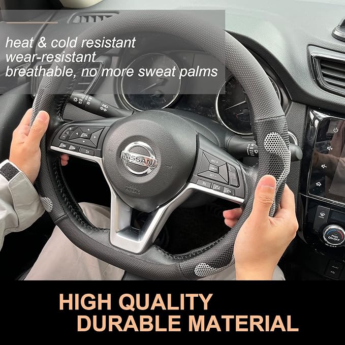 PINCTROT D Shaped Comfy Grip Steering Wheel Cover, Anti-Slip Design, Flat - Image 3