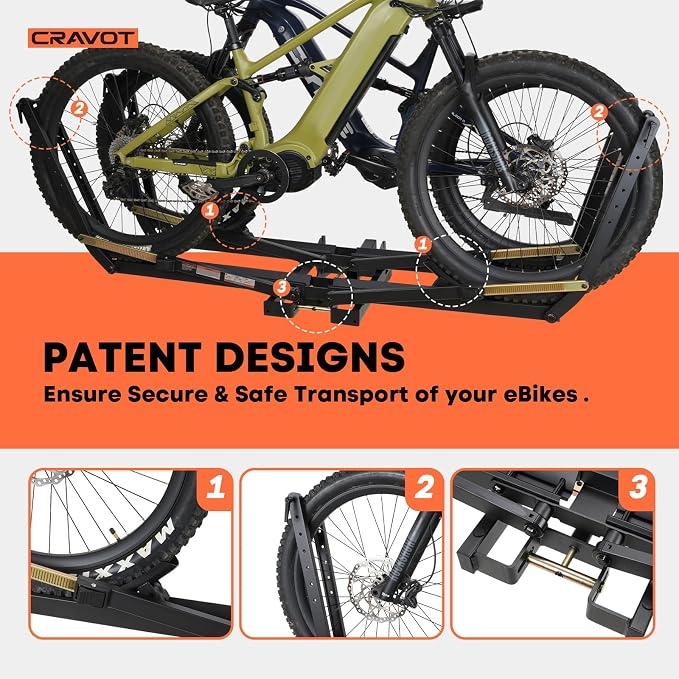 MagRack X2 Hitch 2 Ebike Rack, 150 lbs Capacity Electric Bike Carrier - Image 3