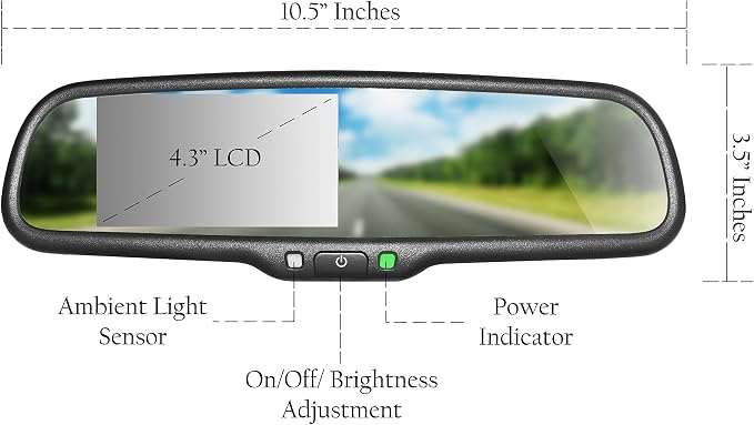 Master Tailgaters 10.5" OEM Rear View Mirror - Image 3