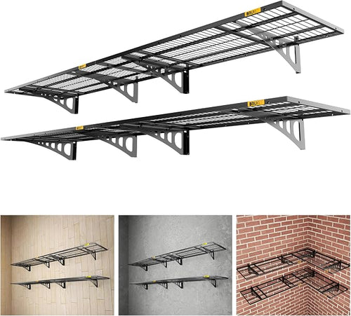 1.64x4ft Adjustable Rail Wall Garage Storage Shelf, by Unknown