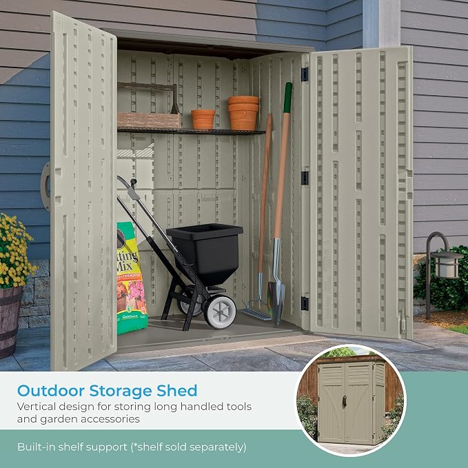 Suncast 54 Cubic Feet Vertical Storage Shed - Image 3
