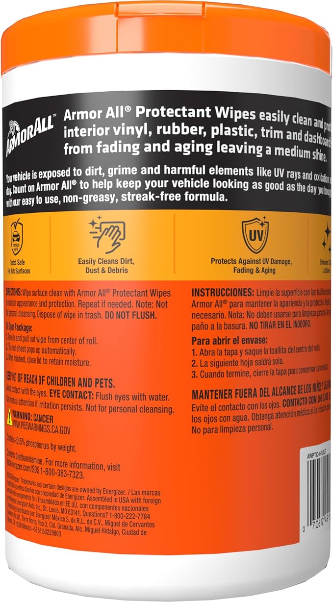 Armor All Car Interior Protectant Wipes, UV Protectant - Image 2