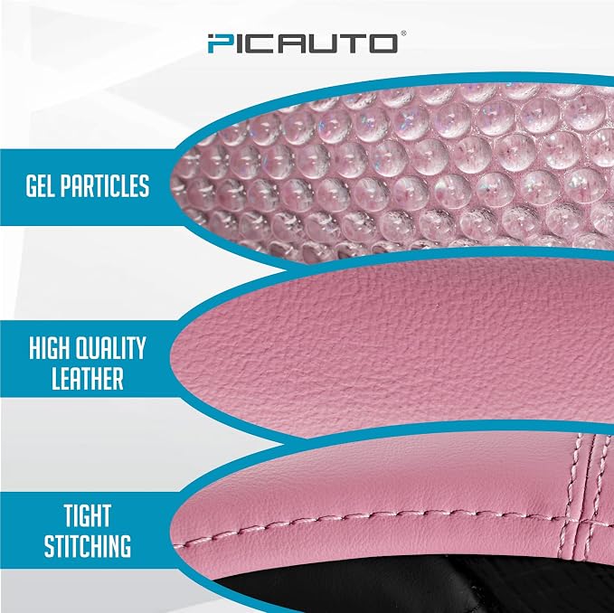 PIC AUTO Gel Particles Steering Wheel Cover, Universal Fit 14.5"-15.5" - Image 3