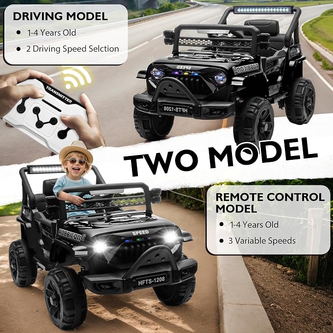 12V Ride on Electric Truck Car for Kids, 12V Kids Electric Vehicles w/Remote - Image 3