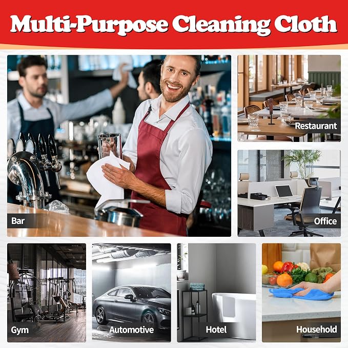FIXSMITH Shop Towels, Microfiber Cleaning Cloth Bulk, 200 Pack Microfiber Towels - Image 7