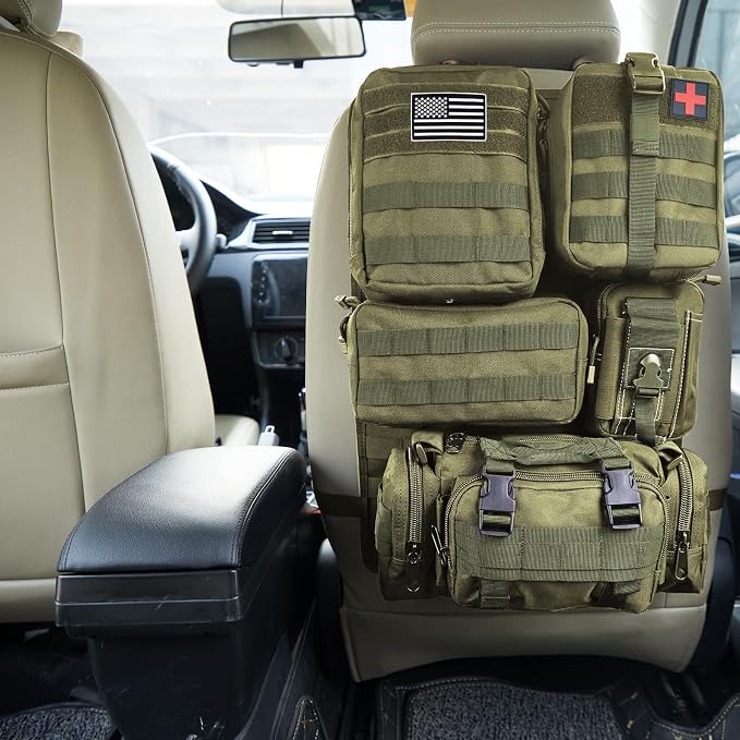 Universal Tactical Seat ​Back Organizer Vehicle Molle Panel Organizer Storage - Image 5