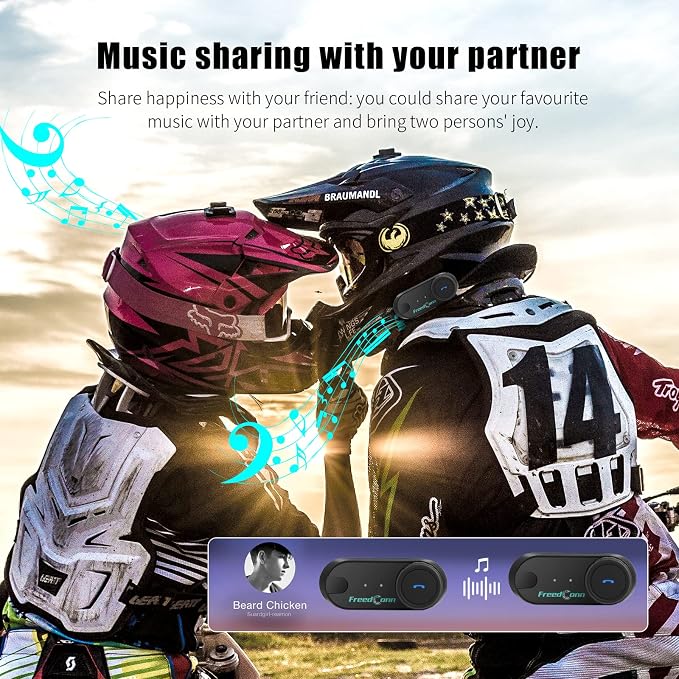 FreedConn TCOM VB Motorcycle Helmet Bluetooth Headset, Motorcycle Communication - Image 4