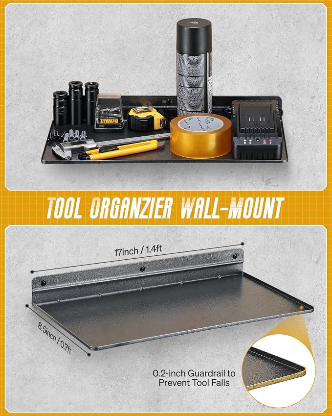 Wall Mount Screwdriver Organizer, Pliers Holder, Hammer Rack, 17x8.5-inch - Image 5