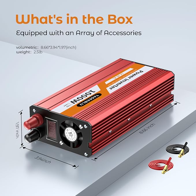 1000W Power Inverter, DC 12V to 110V AC Car Inverter - Image 8