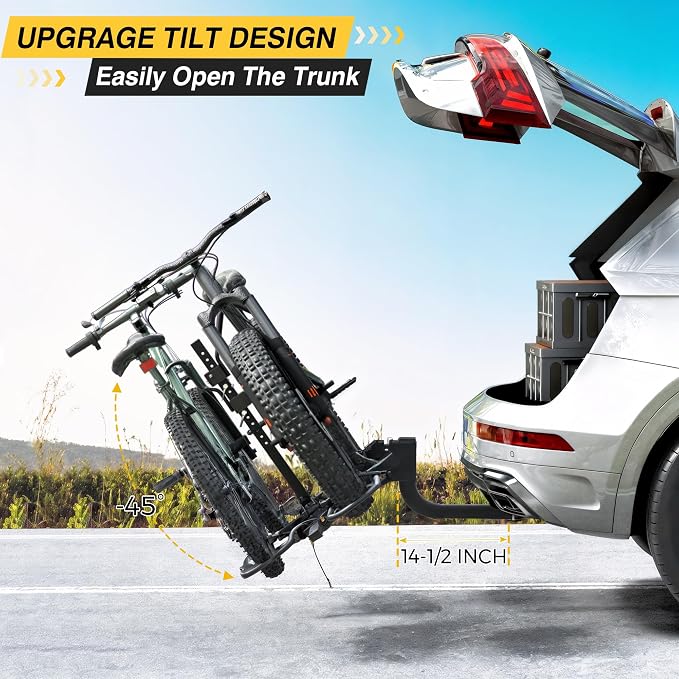 Hitch Bike Rack, Wobble Free Smart Tilting Folding Bicycle Car Racks - Image 6
