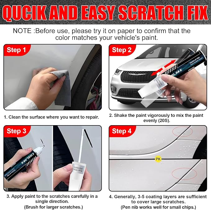 Car Touch Up Paint) for Chrysler, Car Paint Scratch Repair Kit, Quick & Easy - Image 5