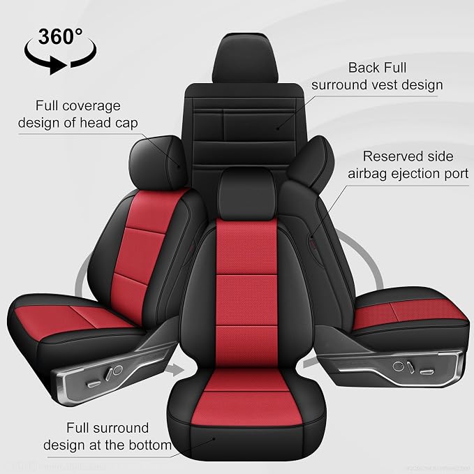 AOMSAZTO Seat Covers for Ford F150 XL XLT: 2015-2024 SuperCrew & F250 F350 F450 - Image 7