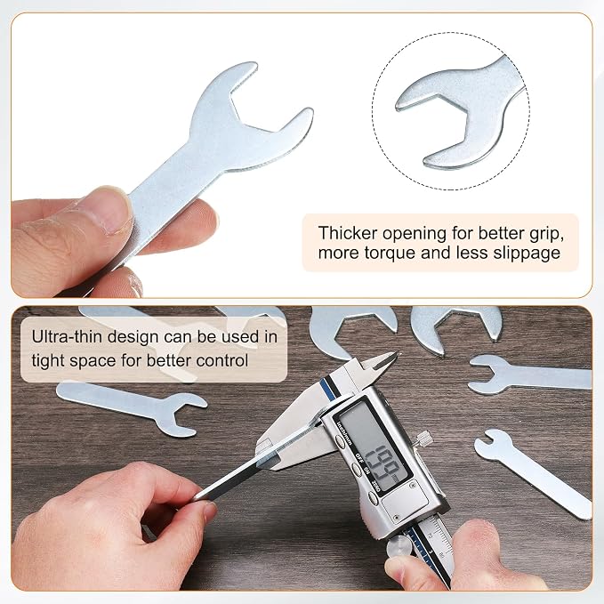 HARFINGTON 10pcs Small Wrench Open End Wrench 22x126x2.8mm Metric U-Shaped - Image 5