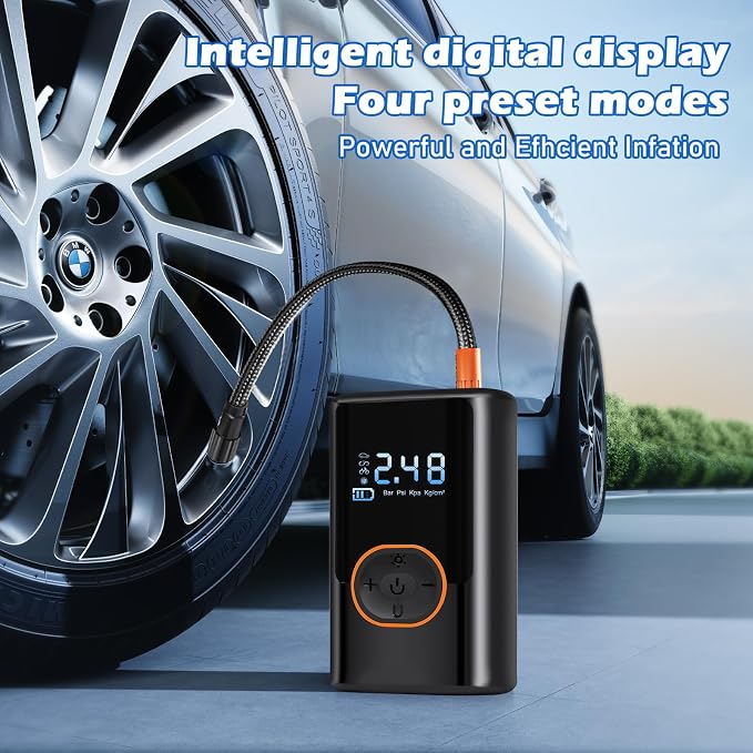 2025 Cordless Tire Inflator w/Digital Gauge 150PSI, Portable Air Pump - Image 4