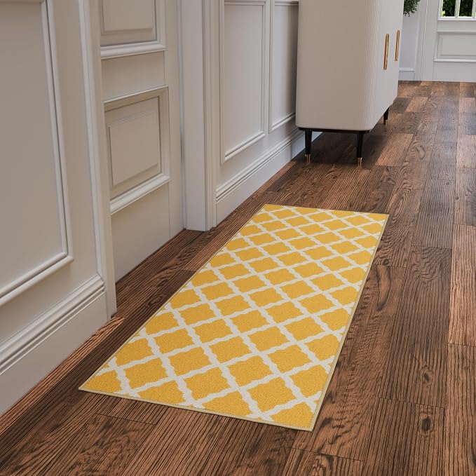Ottomanson Hallway Runner Rug 20" x 59" Non Slip Trellis Area Rugs Easy to - Image 9