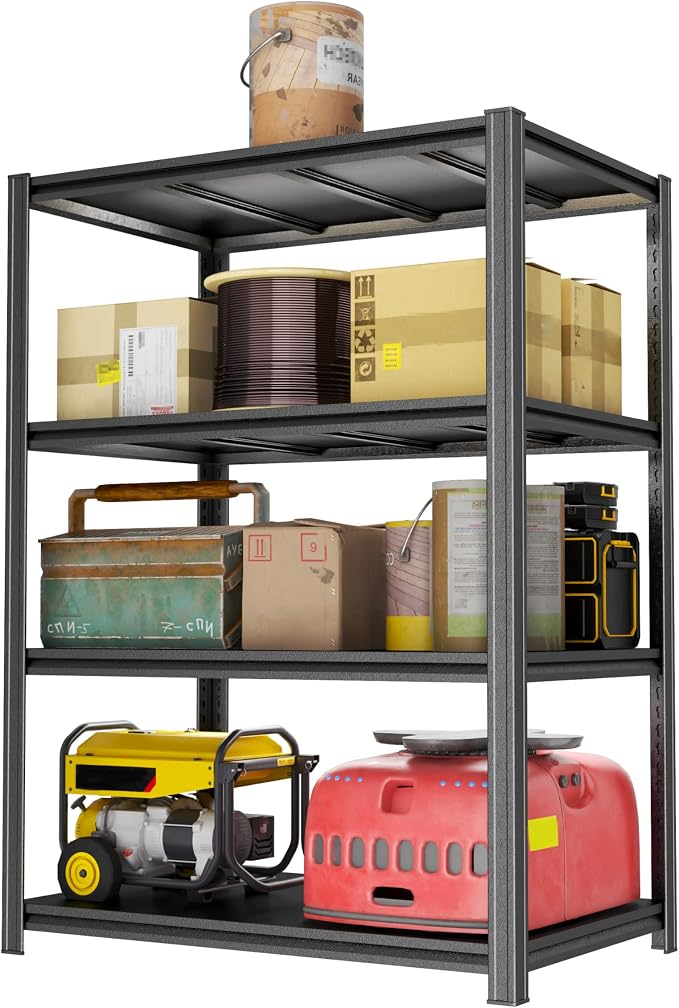 Metal Garage Shelving Unit, Heavy Duty 4-Tier Adjustable Storage Rack, Steel by Notmise