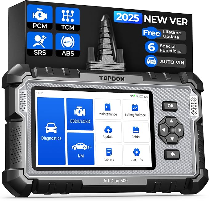 OBD2 Scanner TOPDON AD500, Oil SAS Throttle TPMS BMS EPB Reset, Engine ABS SRS by TOPDON