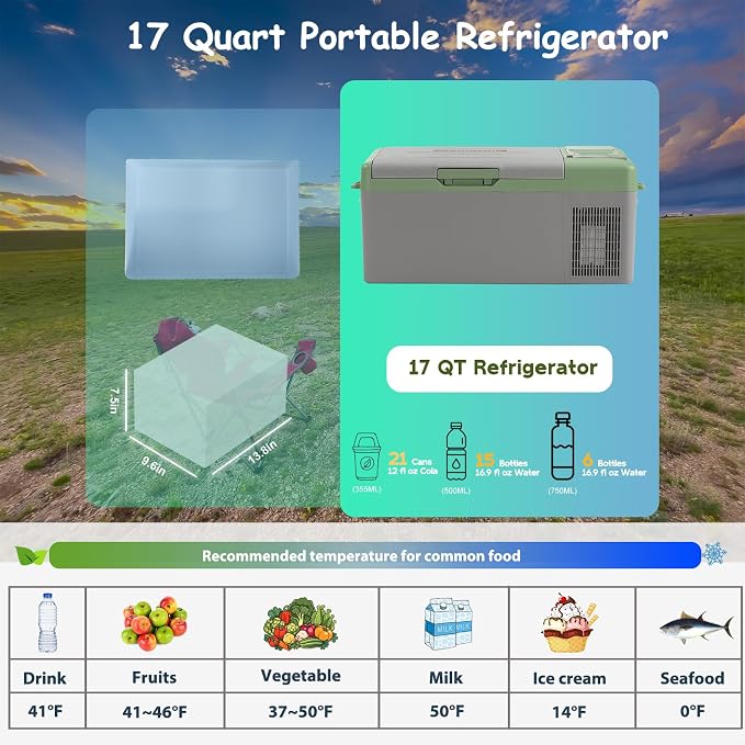 Alpicool Y15E Portable Fridge 12 Volt Car Refrigerator 17 Quart Freezer - Image 2